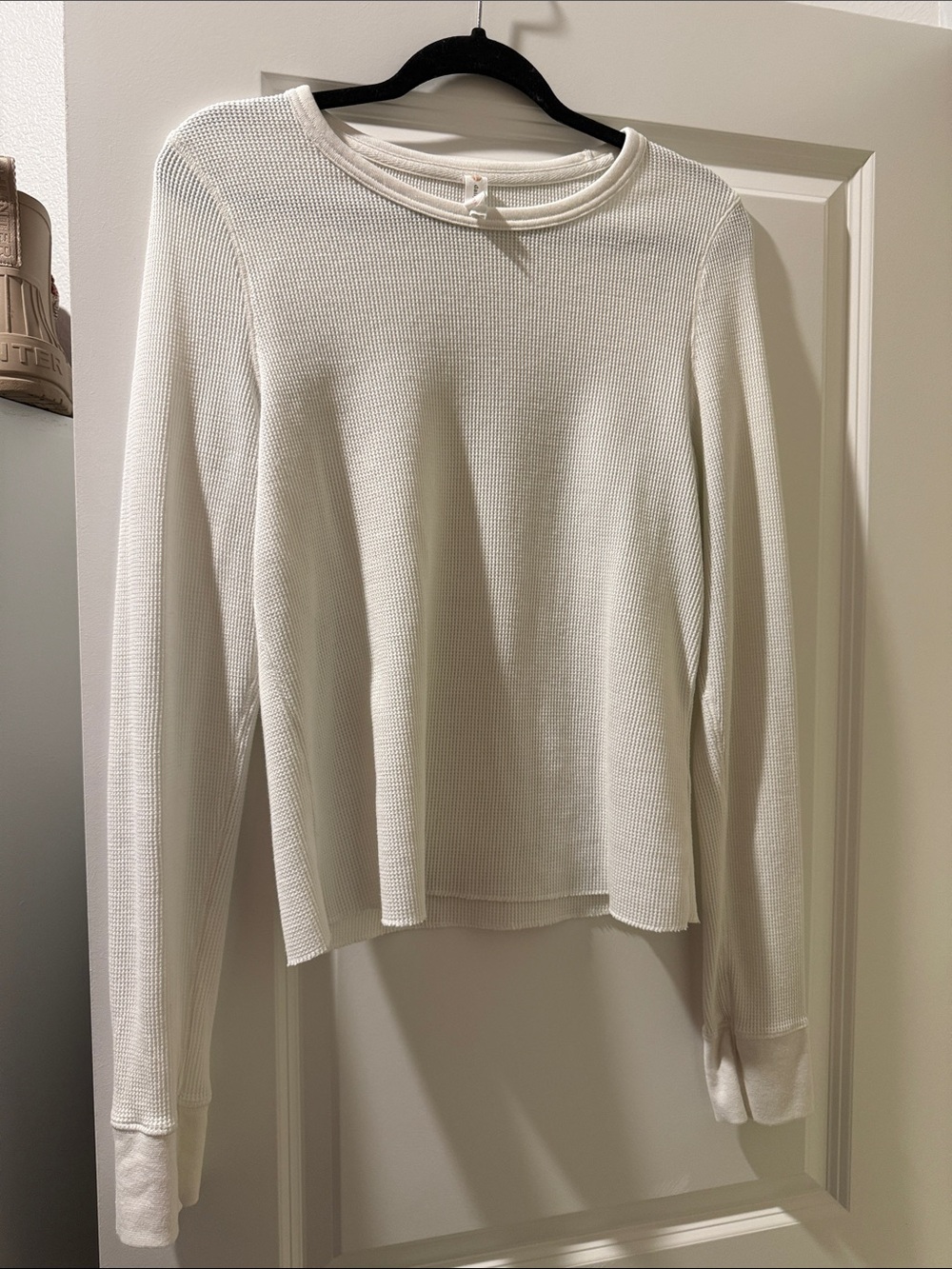 Women's Long-Sleeve Waffle Thermal Top - White